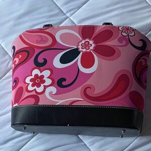 New Pink and Black Floral Women's Bag